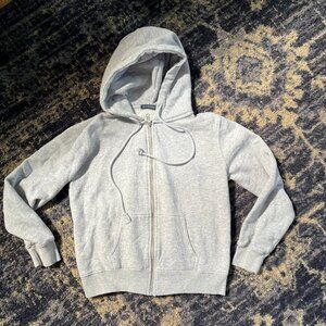 $45 Brandy Melville Christy Grey Zip Up Sweatshirt ONE SIZE